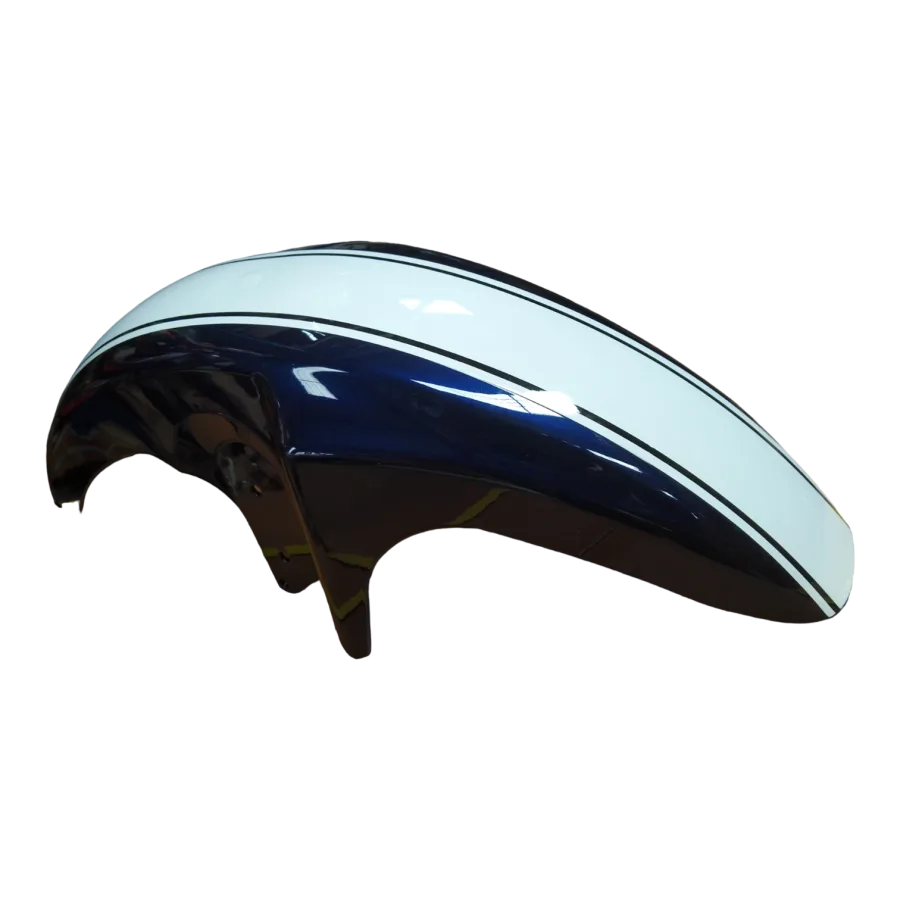 SALPICADERA DELANTERA FT125/TS AZUL-BLANCO PLASTICO (16-22)