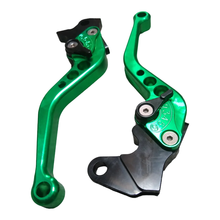 MANIJAS (PAR)  IZQ/DER FREN CLU C/BASE ALUMINIO  AJUSTABLES  YAMAHA YBR125 VERDE