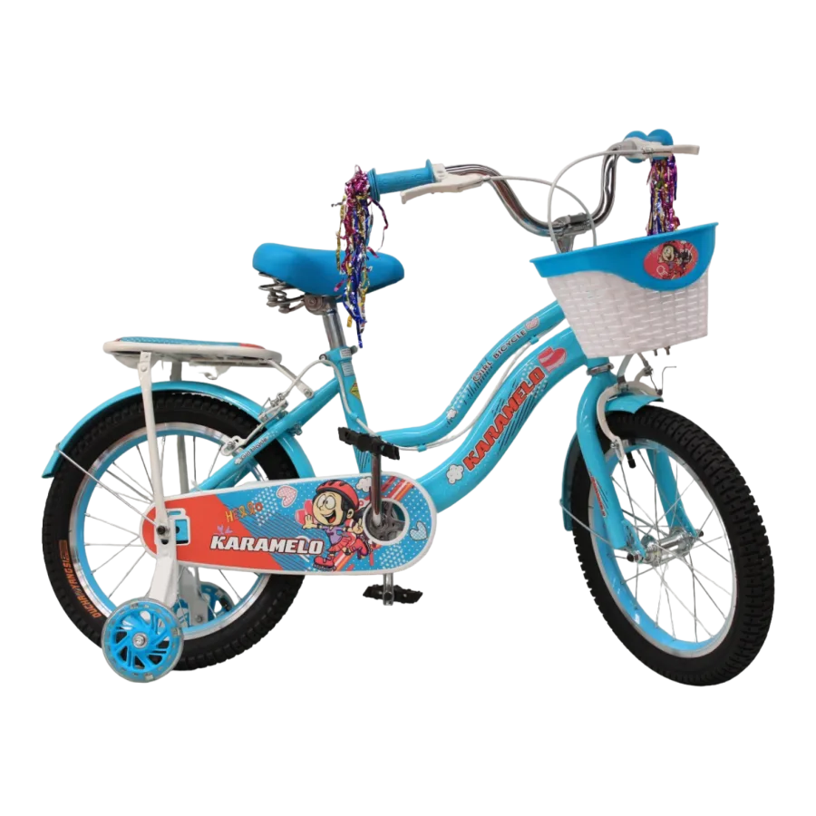 BICI MN R16 Niña Karamelo AZUL PASTEL Parrilla/ Llan nga/ canasta