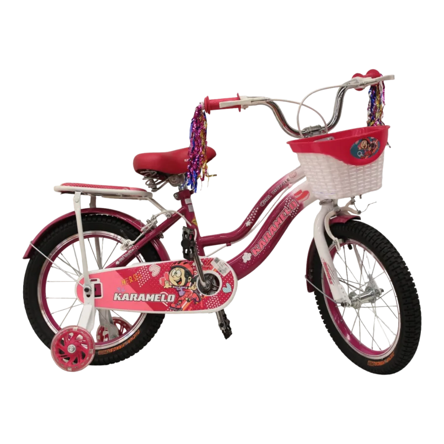 BICI MN R16 Niña Karamelo LILA/BLANCO Parrilla/ Llan nga/ canasta