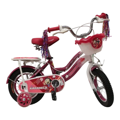 BICI MN R12 Niña Karamelo LILA c/ BLANCO Parrilla/ Llan nga/ canasta
