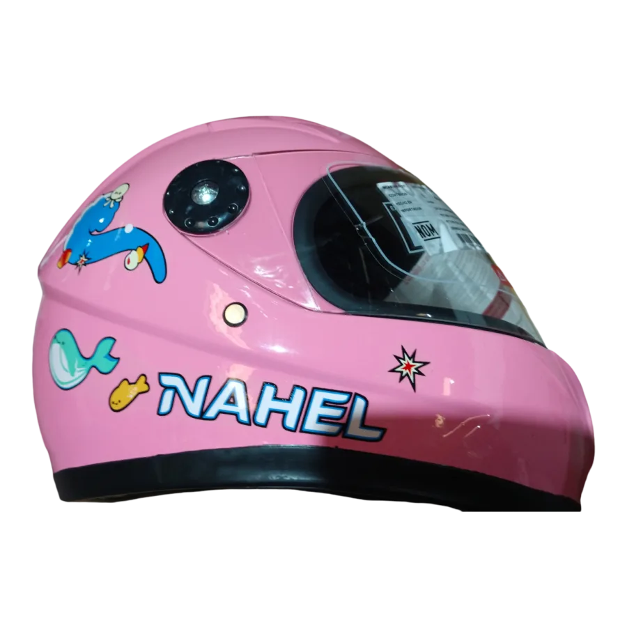 CASCO DE MOTO INFANTIL CERRADO SIRENA ROSA
