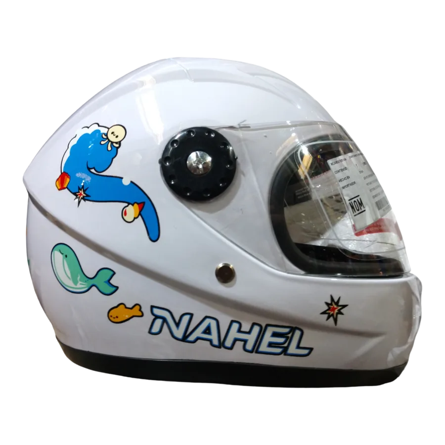 CASCO DE MOTO INFANTIL CERRADO SIRENA BLANCO