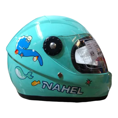 CASCO DE MOTO INFANTIL CERRADO SIRENA AZUL PASTEL