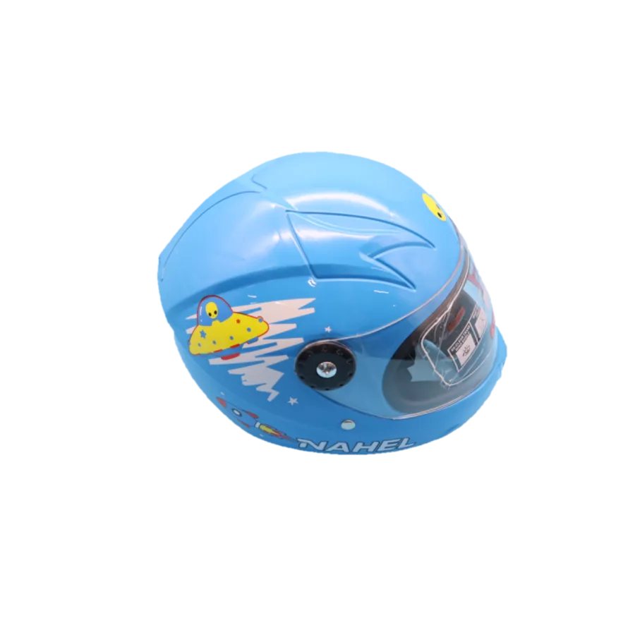 CASCO DE MOTO INFANTIL CERRADO ALIEN AZUL