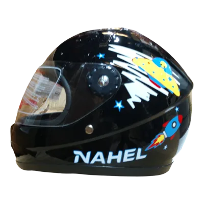 CASCO DE MOTO INFANTIL CERRADO ALIEN NEGRO