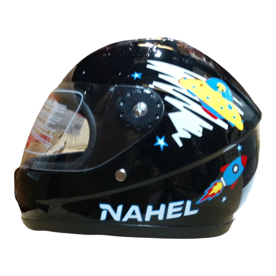CASCO DE MOTO INFANTIL CERRADO ALIEN NEGRO