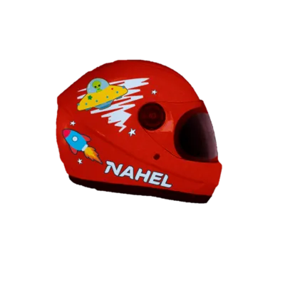 CASCO DE MOTO INFANTIL CERRADO ALIEN ROJO