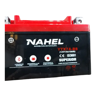 BATERIA GEL YTX7A-BS NAHEL* (DS150/ 250Z/ CS125/ DM150/ VARIAS)