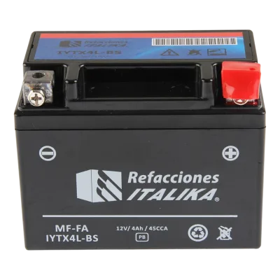 BATERIA ITALIKA MF-FA YTX4L-BS --ACIDO SELLADA-- (P/AT110LT/ T-REX70/ CARGO 125/ V. ZIP R3/ BWS100)