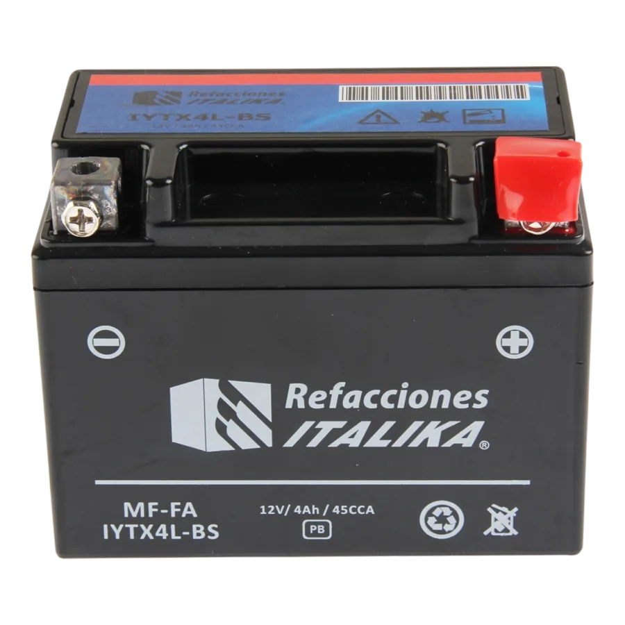 BATERIA ITALIKA MF-FA YTX4L-BS --ACIDO SELLADA-- (P/AT110LT/ T-REX70/ CARGO 125/ V. ZIP R3/ BWS100)