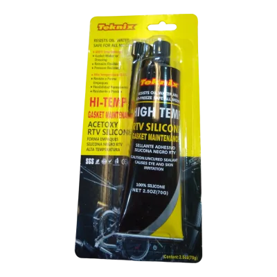 SILICON RTV PARA ALTAS TEMPERATURAS TEKNIX COLOR NEGRO 70 GR