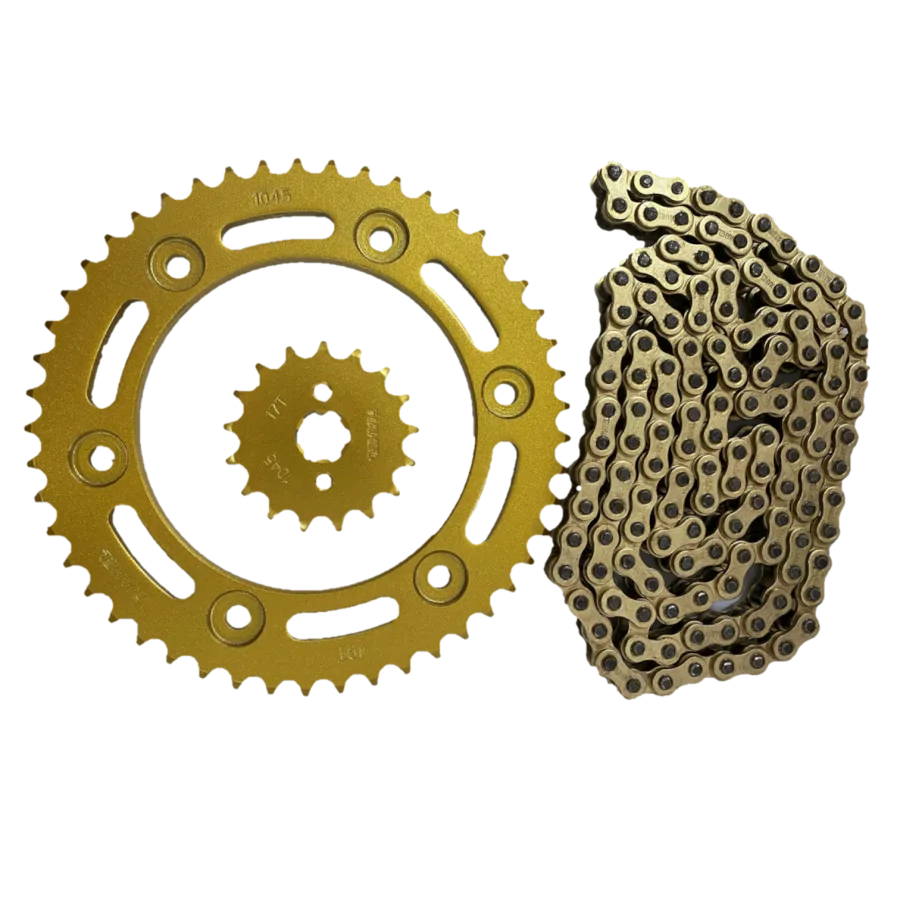 SPROCKET COMPLETO DORADO XR125 XR150 17/49/428HX130 NAHEL