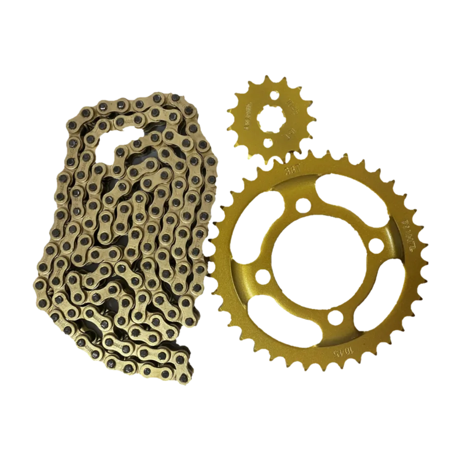 SPROCKET COMPLETO DORADO FT125 15/38/428HX104 NAHEL