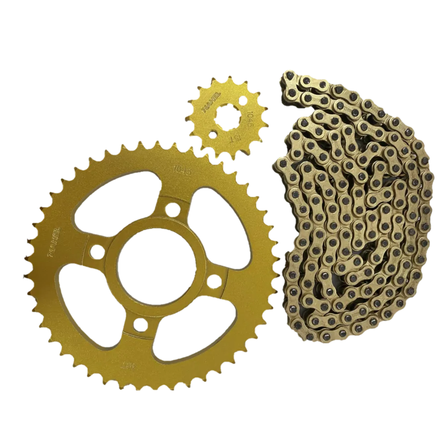 SPROCKET COMPLETO DORADO DM200 15T/46T/428HX128 NAHEL