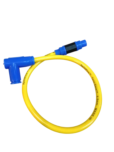 CABLE DE BUJIA AMARILLO DOBLE NUCLEO COLOR AZUL NAHEL