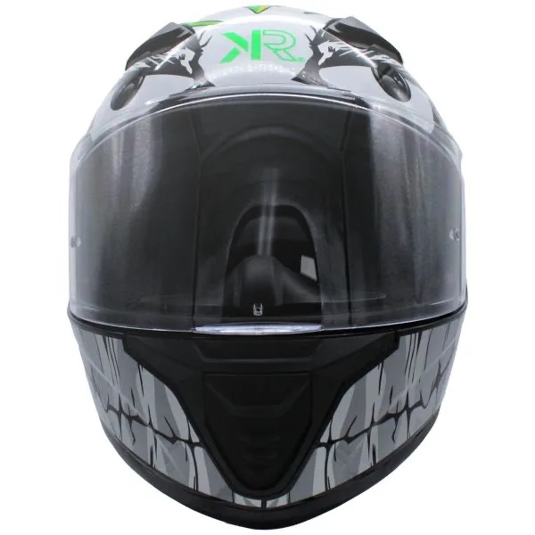 CASCO CERRADO KR HELMET DOT "JKR 2 NG/BCO/MOR" VISOR TRANSPARENTE --TALLA M, XL--