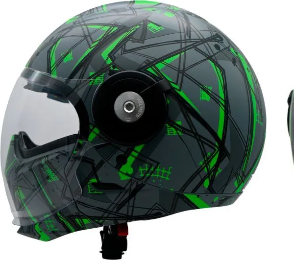 Casco 3 Transf. Helmet Dot Jet Cozmoz Vde/Ngo Lente Humo Antiempañante (Tallas: M-L-Xl)