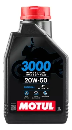 ACEITE P/MOTO 4T 1L --MOTUL 3000 20W50 MINERAL--