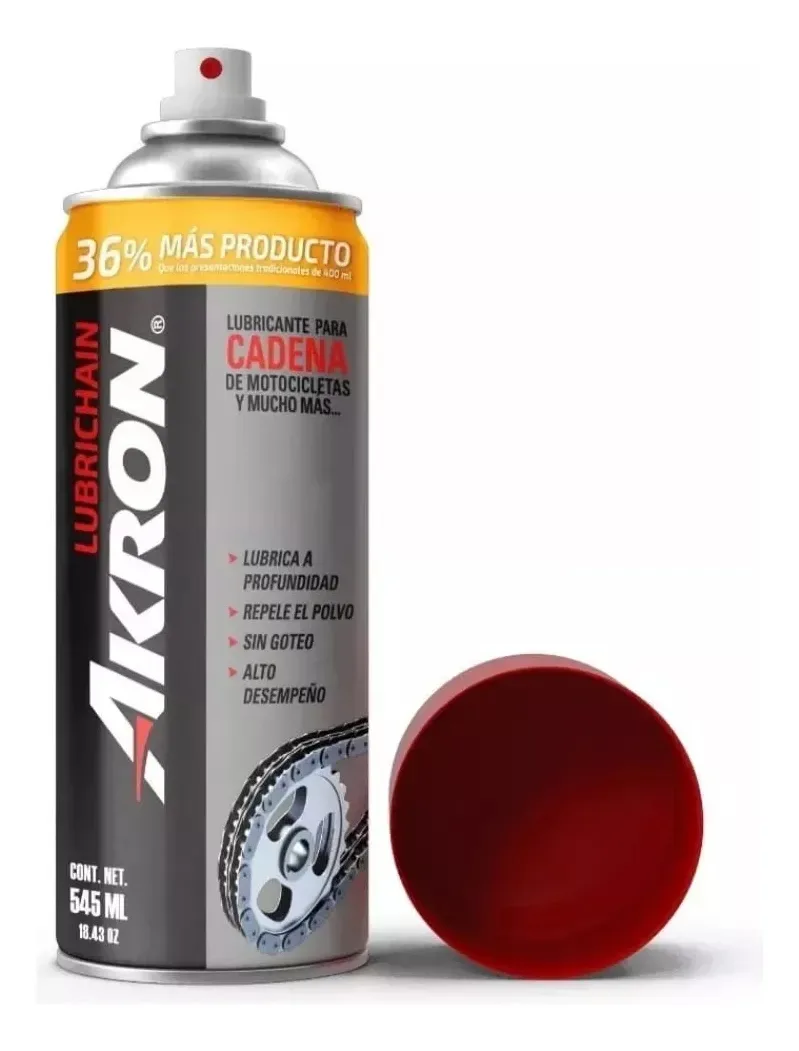 LUBRICANTE PARA CADENAS 400 ML --AKRON-- =ALTO DESEMPEÑO= (P/MOTOS/ BICIS/ VAR,)