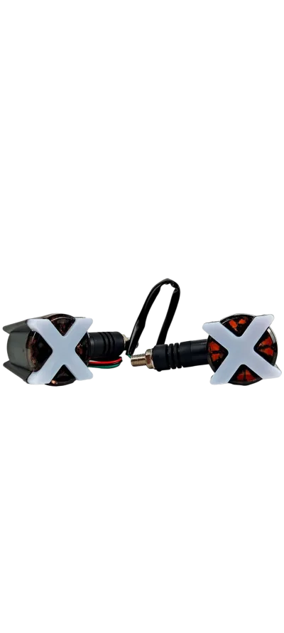 DIRECCIONALES 12Vcc "X" AMBAR C/ROJO --UNIVERSALES--