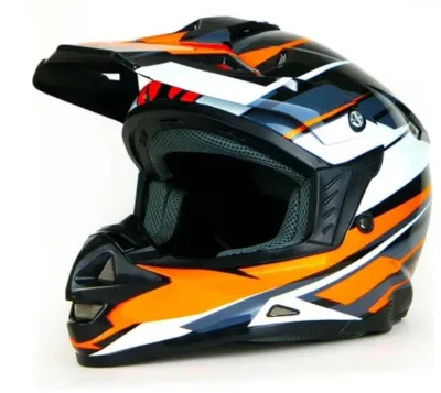 CASCO TIPO CROSS NEGRO/NARANJA "DOT" (CAS-CRO-20001) --M, L, XL, XXL-- RASEN*