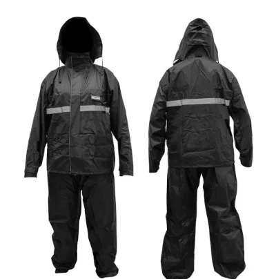 IMPERMEABLE NEGRO DE 1 CAPA (2 PZAS) "EXTRA GRANDE XL" --ECO-- WINDSOR