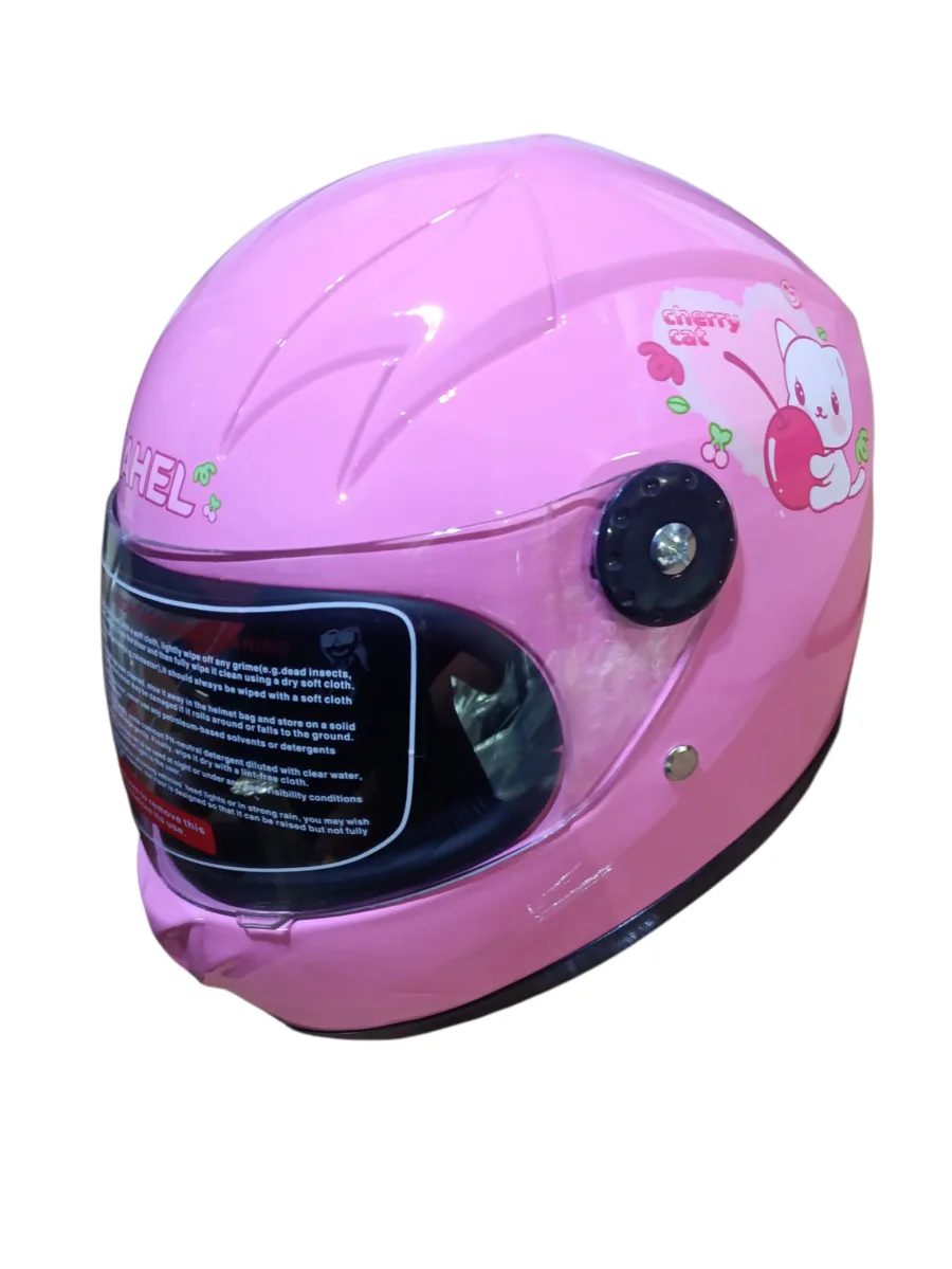 CASCO DE MOTO INFANTIL CERRADO CHERRY CAT ROSA