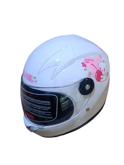 CASCO DE MOTO INFANTIL CERRADO CHERRY CAT BLANCO