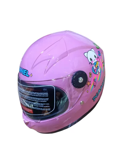 CASCO DE MOTO INFANTIL CERRADO GATITA MUSICAL LILA