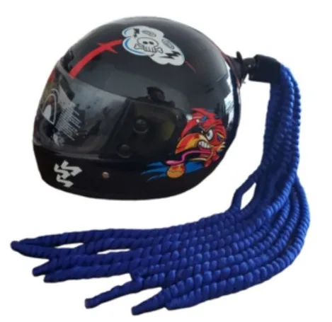 TRENZA PARA CASCO AZUL