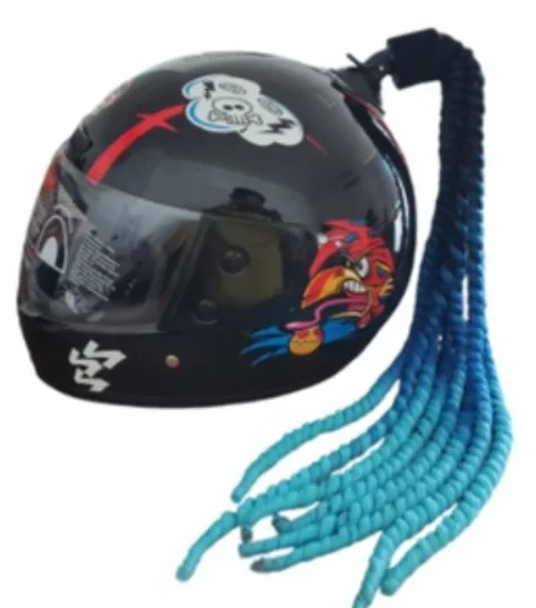 TRENZA PARA CASCO AZUL CIELO + AZUL MARINO