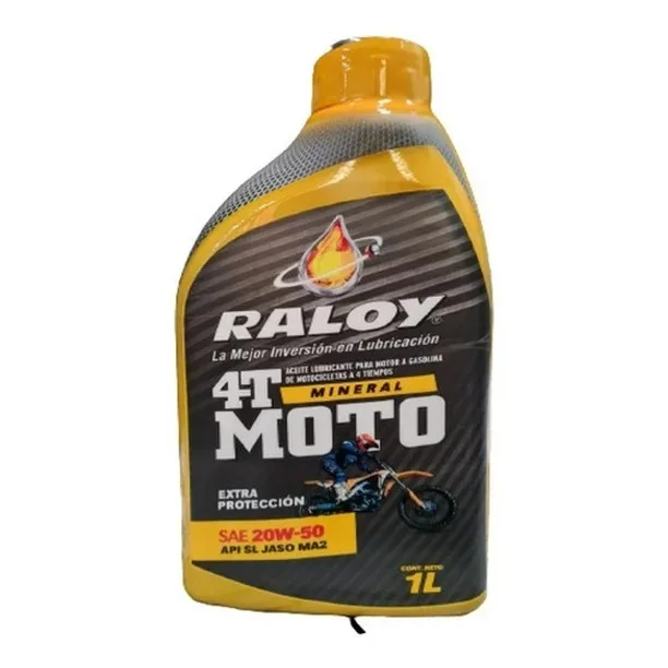 ACEITE 4T MOTO --RALOY MINERAL-- SAE 20W 50 (API SL JASO MA2) 1 LITRO  =6416=