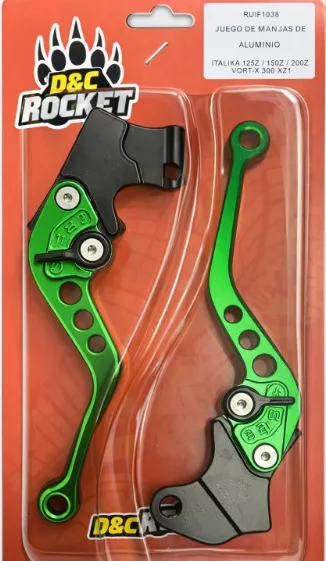 MANIJAS DE ALUMINIO PARA ITALIKA 150Z 170Z 200Z VORTX-300 VERDE