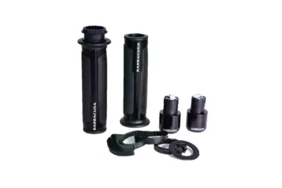 PUÑOS DE MOTO ALUMINIO CON CONTRAPESO BARRACUDA NEGRO