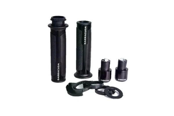 PUÑOS DE MOTO ALUMINIO CON CONTRAPESO BARRACUDA NEGRO
