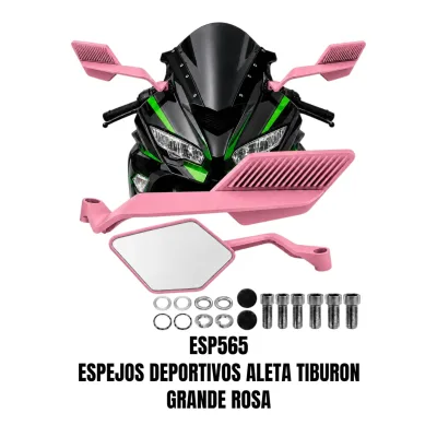 ESPEJOS DEPORTIVOS ALERON ALETA TIBURON GRANDE ROSA MATE