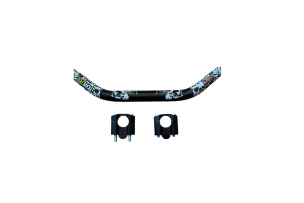 MANUBRIO ESTAMPADO CALAVERAS CON SOPORTES NEGRO