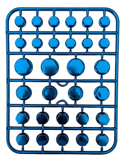 PLANILLA DE TUERCAS DE CORATIVAS DE MOTOR AZUL