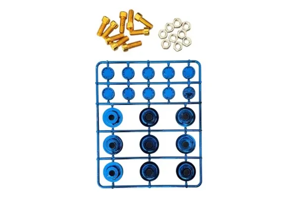 PLANILLA DE TUERCAS DE CORATIVAS DE MOTOR AZUL