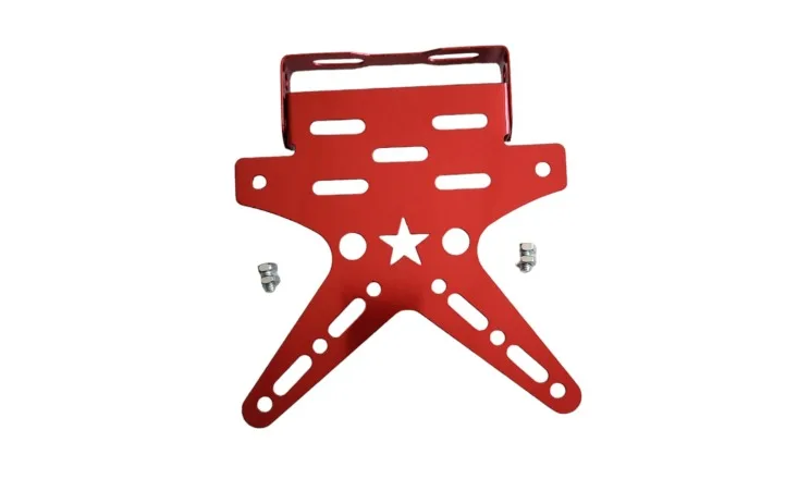 PORTAPLACA DE ALUMINIO ROJO