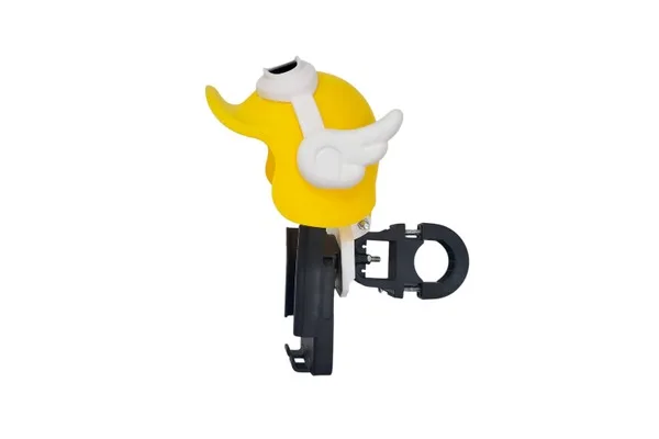 PORTA CELULAR SUJETADO A MANUBRIO CON PROTECTOR DE CASCO ALAS DE ANGEL AMARILLO