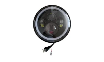FARO PRINCIPAL CAFÉ RACER LED LUPA AMARILLO+BLANCO MODELO70+4