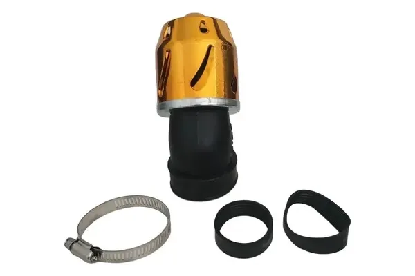 FILTRO DE AIRE ALTO FLUJO DE TURBINA CON ADAPTADORES 35MM-42MM-48MM DORADO