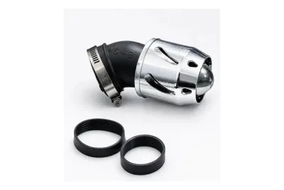 FILTRO DE AIRE ALTO FLUJO DE TURBINA CON ADAPTADORES 35MM-42MM-48MM PLATA