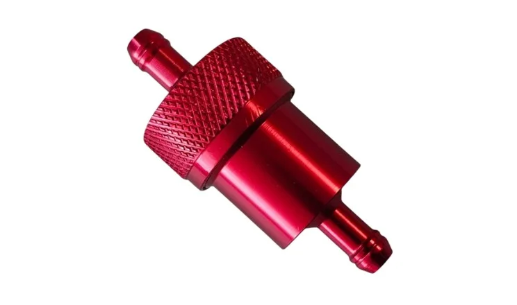 FILTRO DE GASOLINA DE ALUMINIO ROJO