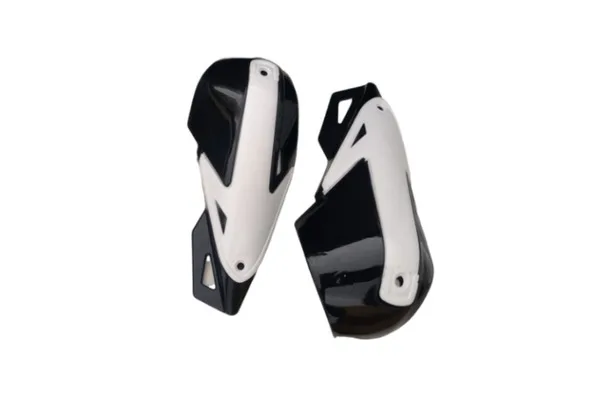 PROTECTOR DE PUÑOS UNIVERSAL CON BASE DE ALUMINIO NEGRO CON BLANCO