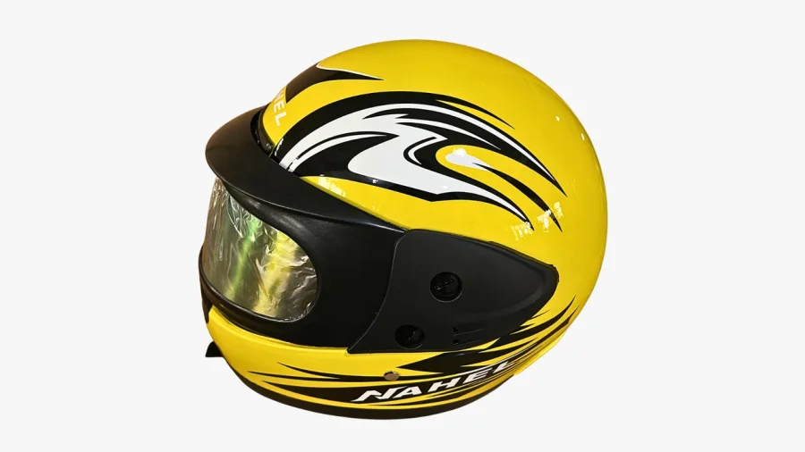 CASCO MOTO CERRADO DOBLE MICA AMARILLO