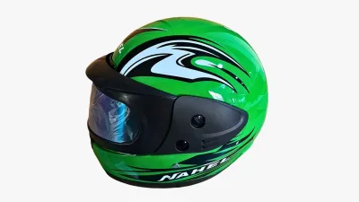 CASCO MOTO CERRADO DOBLE MICA VERDE