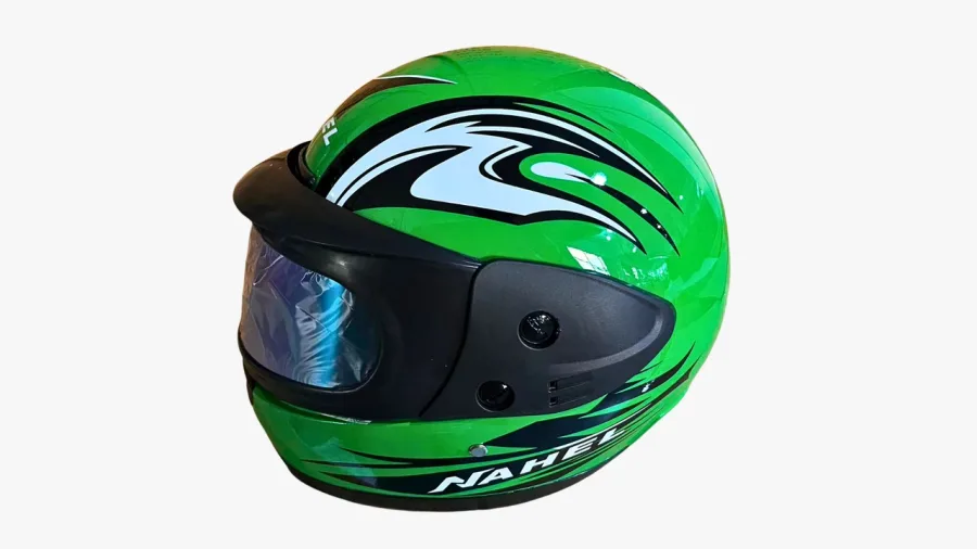 CASCO MOTO CERRADO DOBLE MICA VERDE